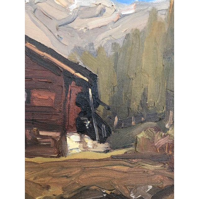 Louis Henri Salzmann, Chalet en montagne, 1937, Oil on Canvas For Sale - Image 4 of 9