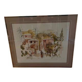 Mid Century Watercolor of Bermuda by Alfred Birdsey, Framed For Sale