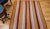 Orange Vintage Turkish Sofreh Kilim, Flat-Woven Wool, Stripe Pattern, Yellow & Green, 5x5 For Sale - Image 8 of 11