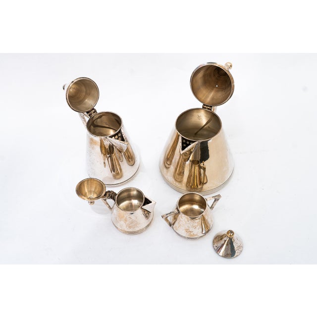 Art Deco Silvered Brass Cans, 1920s, Set of 4 For Sale - Image 6 of 10