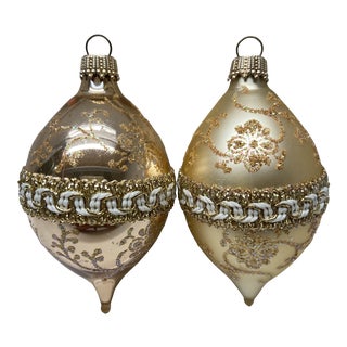 Vintage Glass Christmas Ornaments - a Pair For Sale