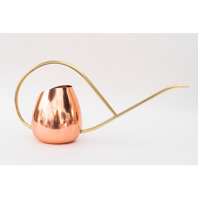 Watering copper brass can vienna around 1950s Polished and stove enameled