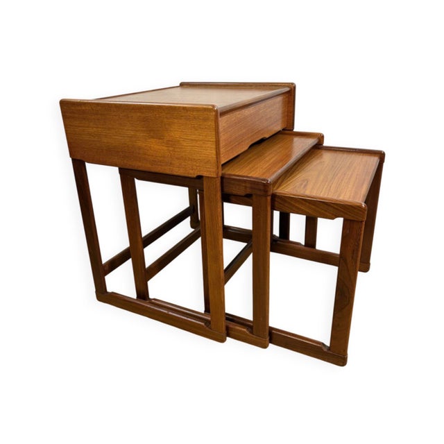 Vintage British Teak Nest of Tables from G-Plan, 1960s, Set of 3 For Sale - Image 10 of 10