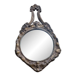 Early 20th Century Italian Convex Mirror With Gold Gilt Carved Wood Frame For Sale