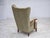 Green Danish Oak Highback Armchair with Velour Upholstery, 1960s For Sale - Image 8 of 18