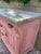 Pink Antique Rustic Eastlake Spoon Carved Pink Commode W Marble Top For Sale - Image 8 of 11