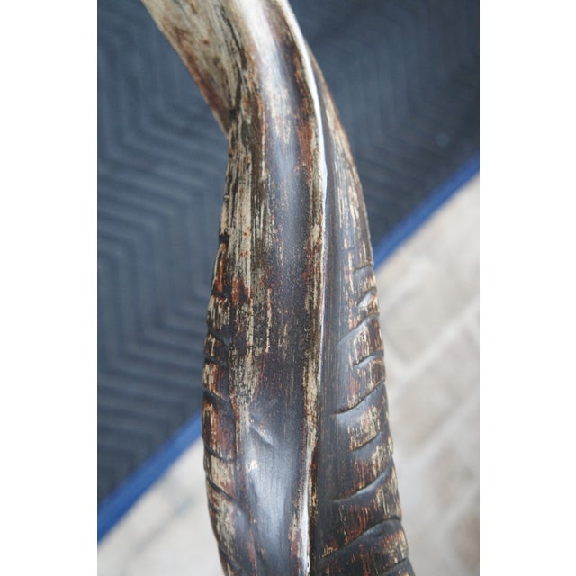 Mid 20th Century Faux Kudu African Antler Horn Sculpture on Stand For Sale - Image 6 of 9