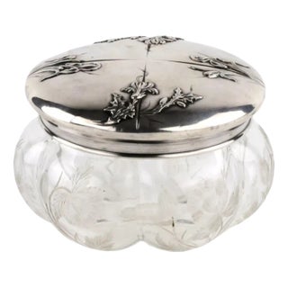 French Bonbonniere with Silver Lid For Sale