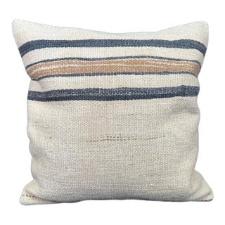 Turkish Hemp Pillow Cushion Natural Beige Blue Cushion Cover 20x20 For Sale