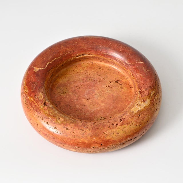 Brown Italian Red Travertine Bowl from UP&UP, 1970s For Sale - Image 8 of 14