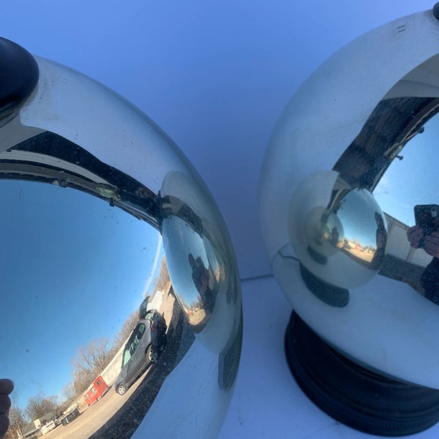 Mid-Century Modern Vintage Mercury Glass Table Lamps a Pair For Sale - Image 3 of 10