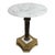 Italian Hollywood Regency Round Marble Brass & Bronze Base Wine Table or Stand For Sale