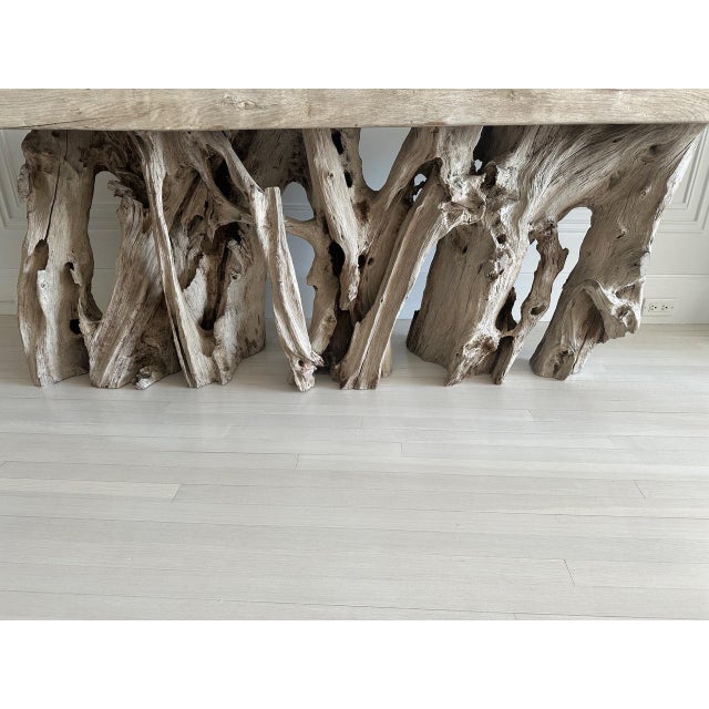 Andrianna Shamaris Monumental Organic Teak Wood Root Console Table For Sale - Image 11 of 18