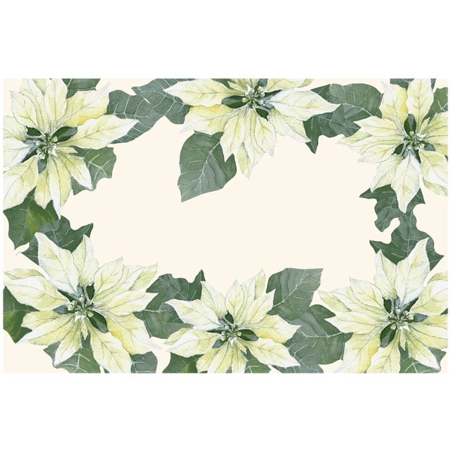 Contemporary Contemporary Poinsettia Paper Placemat Pads- Set of 30 For Sale - Image 3 of 3