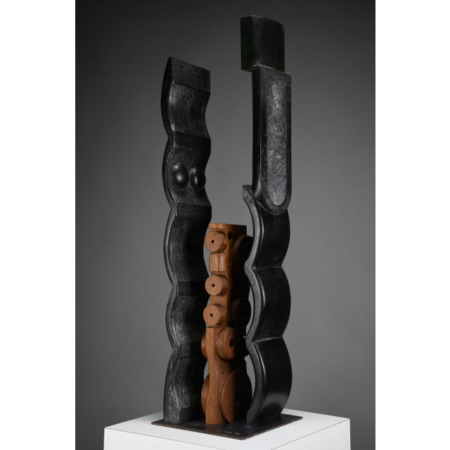 Alberto Cabiddu, Fratelli (Brothers) — Ebonized Wood Totemic Sculpture, 1998, Oak and Wood For Sale - Image 16 of 17