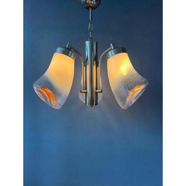 Mid-Century Murano Glass Chandelier Lamp from Mazzega, 1970s For Sale - Image 5 of 11