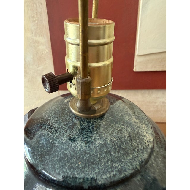 Vintage Mahon Made Stoneware Studio Pottery Cowboy Table Lamp For Sale In Chicago - Image 6 of 11