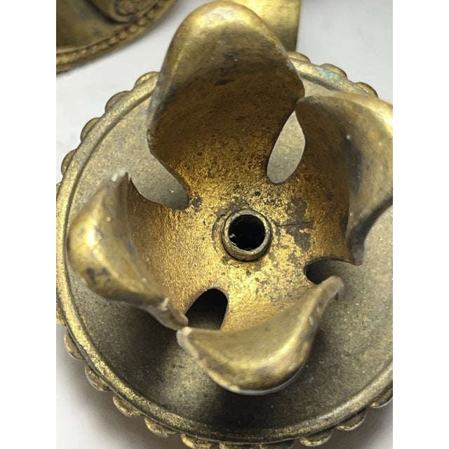 19thc French Louis XVI Gilt Bronze Gas Conversion Wall Sconce For Sale - Image 9 of 14