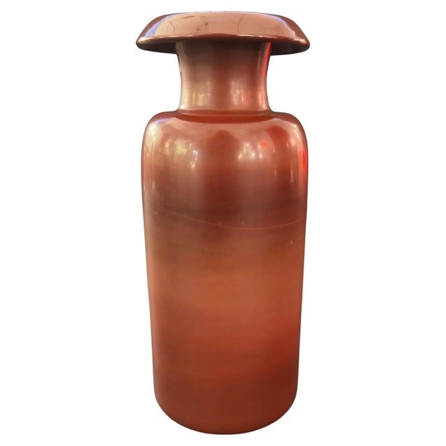 Opaque Pompeiian red glass vase, Italian 1960s For Sale - Image 16 of 18