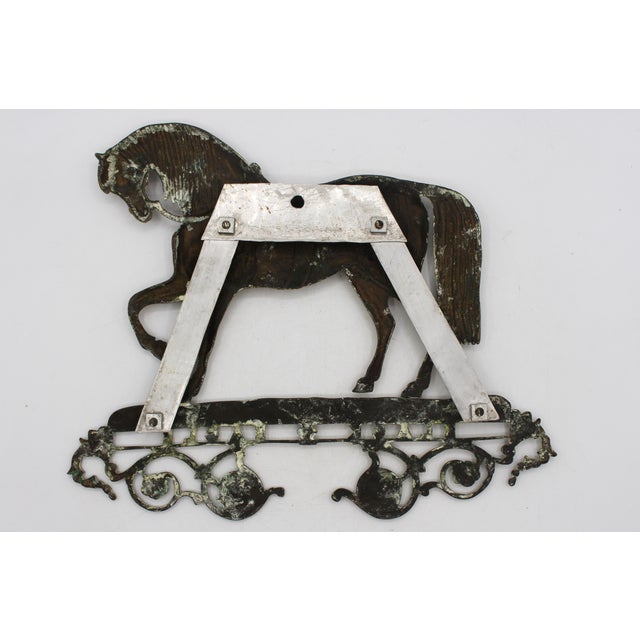 Mid 19th Century Mid-19th Century English Brass "Black Eagle" Prancing Horse Hanging Souvenir For Sale - Image 5 of 5
