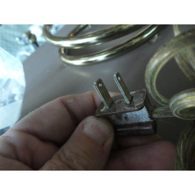 1970s 70s Twisted Coiled Spring Brass Plated Lamps For Sale - Image 5 of 8