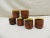 Vintage Hand Blown Shot Glasses Wrapped in Embossed Leather - Set of 6 For Sale In Tampa - Image 6 of 10