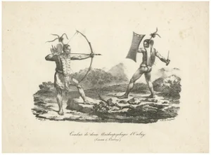 John Webber, Battle in Owhyhee (Hawaii), Combat of Two Anthropophages, 1785, Engraving