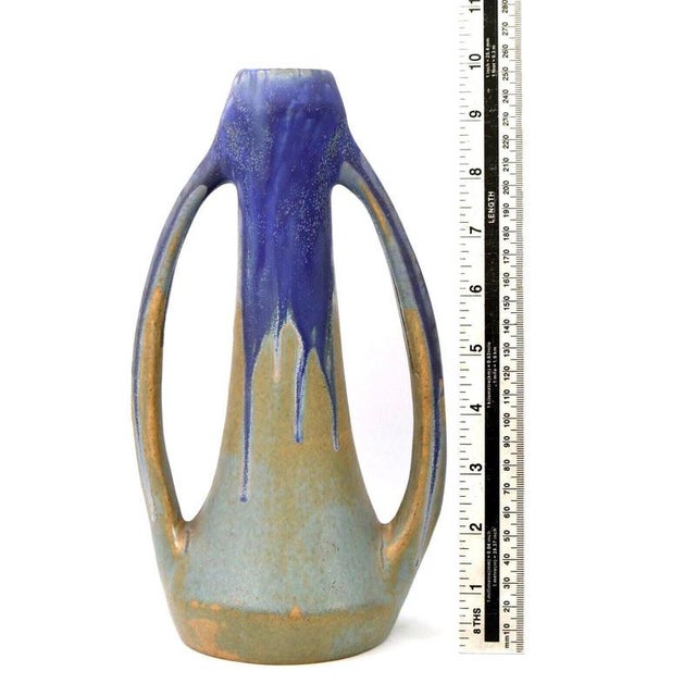 Antique French Art Nouveau Drip Glaze Stoneware Vase by Gilbert Méténier, 1910 For Sale - Image 11 of 12