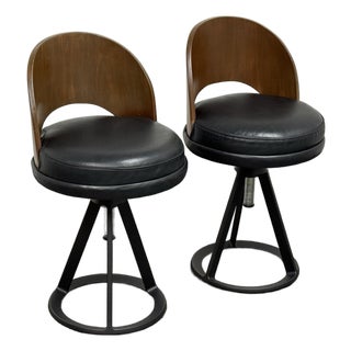 Circa 2013 Edward Barber + Jay Osgerby for Knoll Studio Piton With Back Adjustable Stools, Pair For Sale