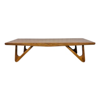 Mid-Century Modern Walnut Sculpted Coffee Table For Sale