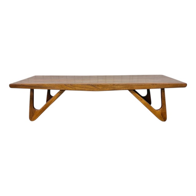 Mid-Century Modern Walnut Sculpted Coffee Table For Sale