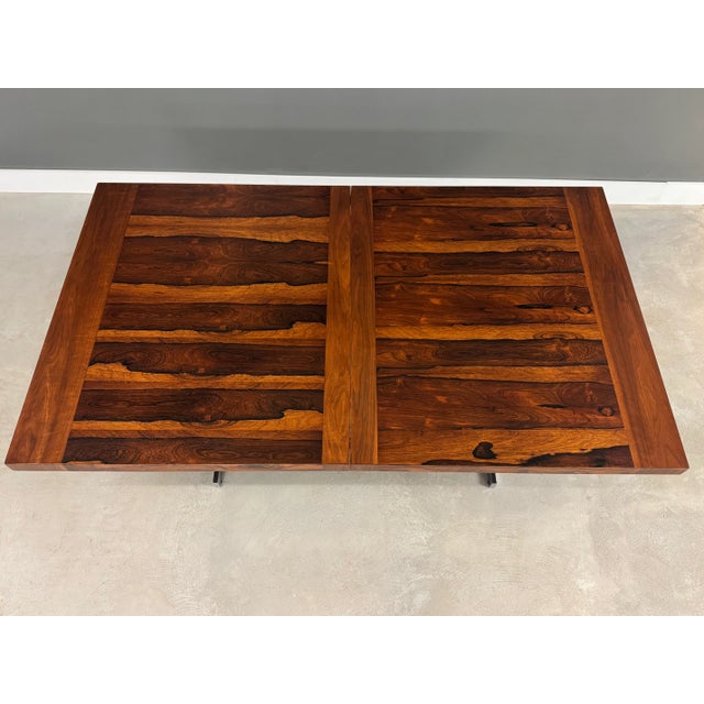 Wood 1970s Rosewood Walnut and Chrome Dining Table For Sale - Image 7 of 10