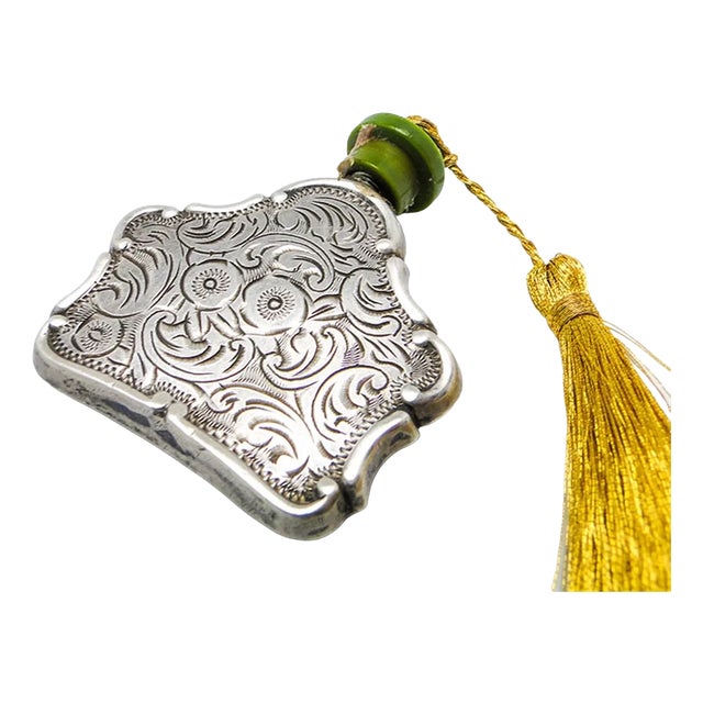 Czech Art Nouveau Silver Perfume Bottle, 1920s For Sale