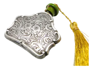 Czech Art Nouveau Silver Perfume Bottle, 1920s