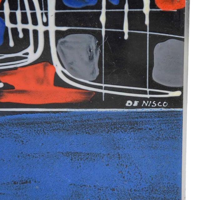 Vintage mid-century modern fat lava-style ceramic tile wall art plaque by Antonio De Nisco. This gorgeous modernist piece...