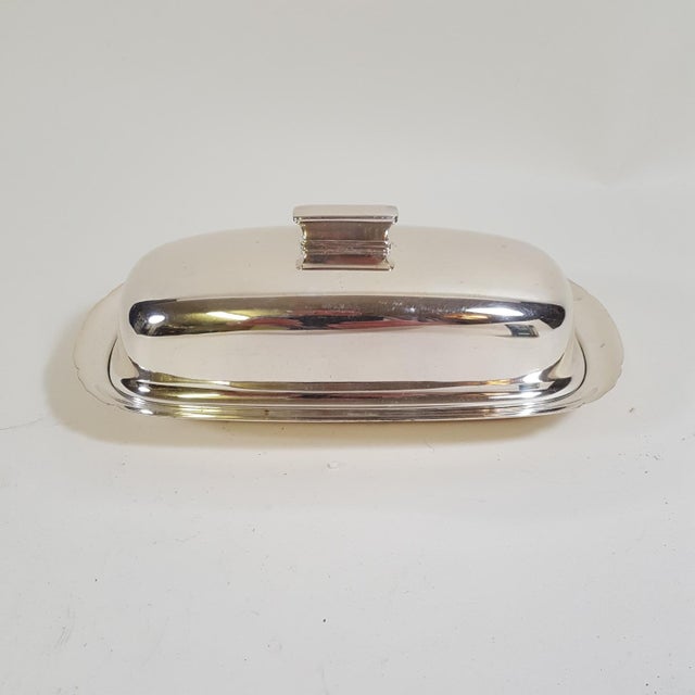 1940s MidCentury Modern Reed and Barton Silver Plate Butter Dish
