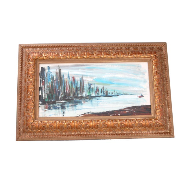 Rod Rodgers Painting, "East Side Skyline" For Sale