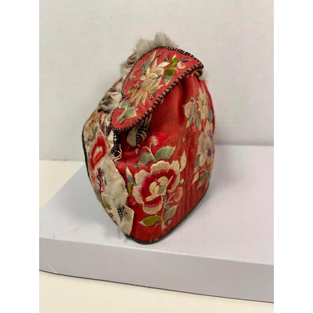 Antique Chinese Silk & Cotton Embroidered Child’s Miao Hat, Baby Cap For Sale In Los Angeles - Image 6 of 12