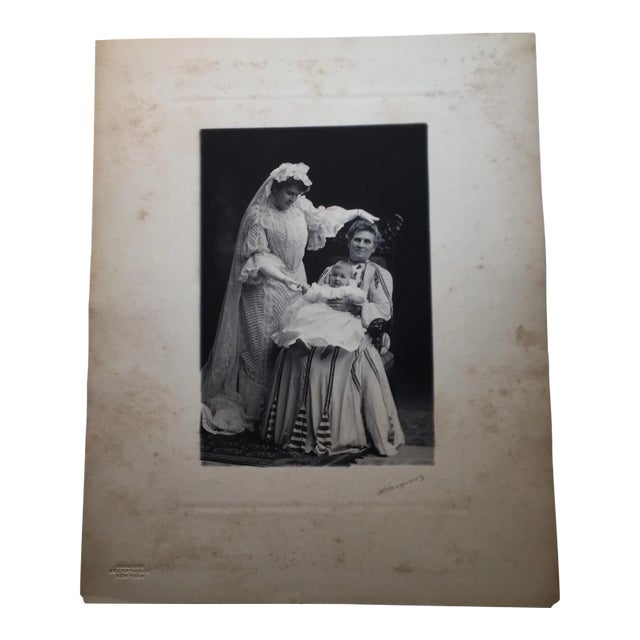 Antique Portrait of Three Generations For Sale