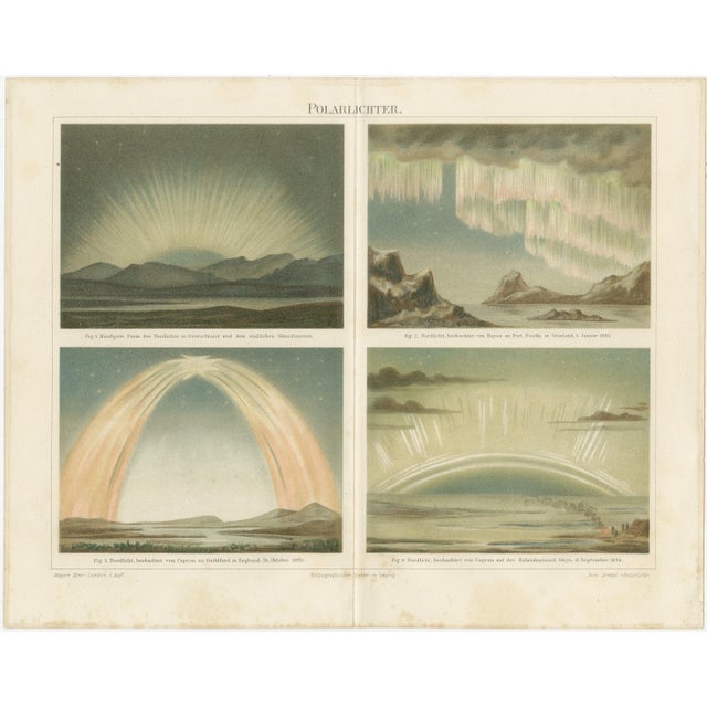 Aurora Borealis in Four Scientific Views by Meyers, 1900 For Sale - Image 3 of 9