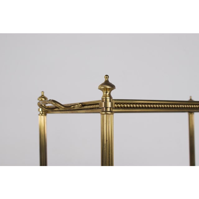 Neoclassical Brass and Mirror Serving Cart in the style of Maison Jansen, 1960s For Sale - Image 6 of 12