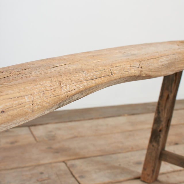 Antique Rustic Wooden Hallway Pig Bench For Sale - Image 4 of 9