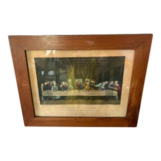 Framed Lithograph "The Last Supper" Published by Currier & Ives, Late 19th Century For Sale