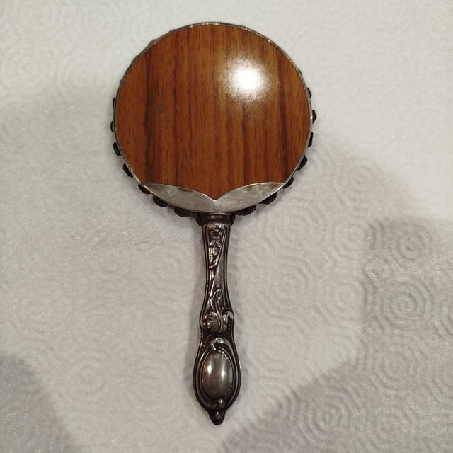 Silver Hand Mirror, 1930s For Sale - Image 10 of 18