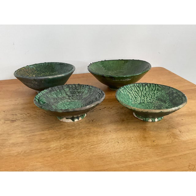 Large Vintage Moroccan Tamegrout "Zlafa" Glazed Terra Cotta Bowl For Sale - Image 9 of 11