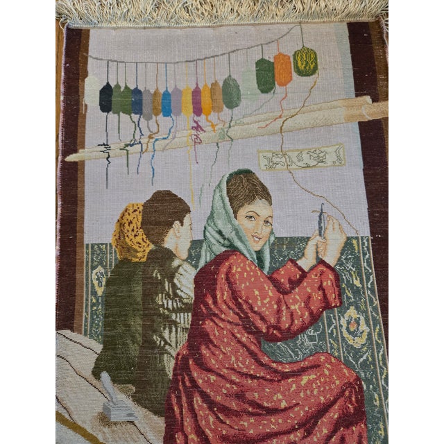 Vintage Persian Pictorial Tabriz Rug, Hand-Knotted Wool For Sale - Image 9 of 18