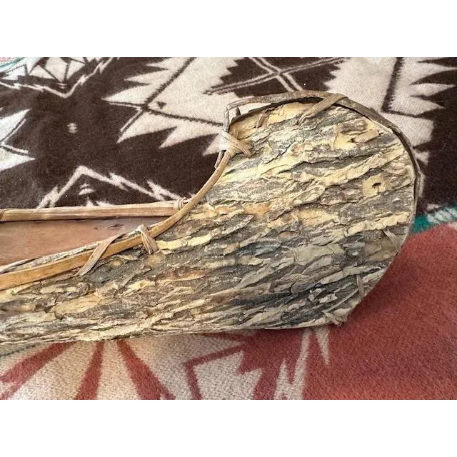 Brown 1960s Adirondack Style Bark Canoe for Display For Sale - Image 8 of 10