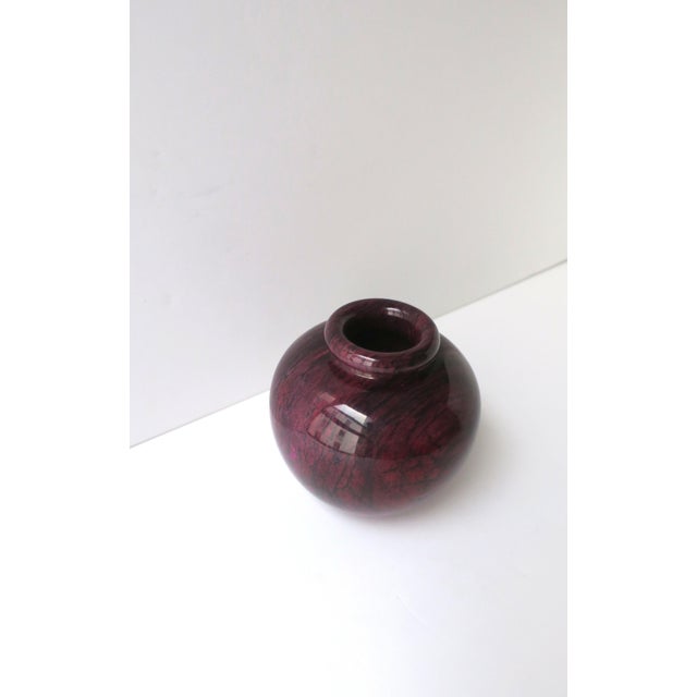 Late 20th Century Italian Marble Red Burgundy Urn Vase For Sale - Image 5 of 8
