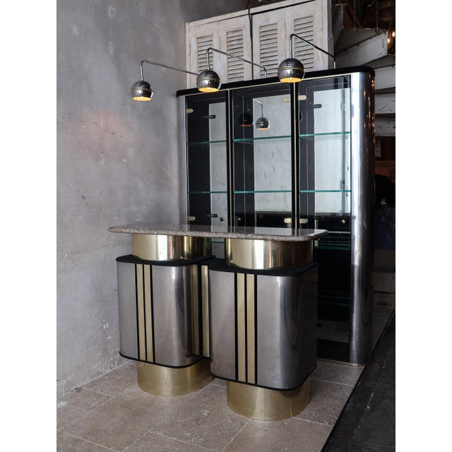 Brass and Chrome Bar, 1980s, Set of 2 For Sale - Image 13 of 14