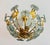 Vintage Italian Hand-Painted Sage Green Glass & Brass Floral Flush Mount Chandelier For Sale - Image 13 of 18